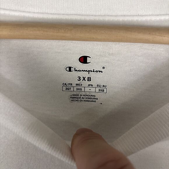 Champion Classic Tagless Big & Tall Long Sleeve T-Shirt Size 3XB White NWT - Picture 4 of 6